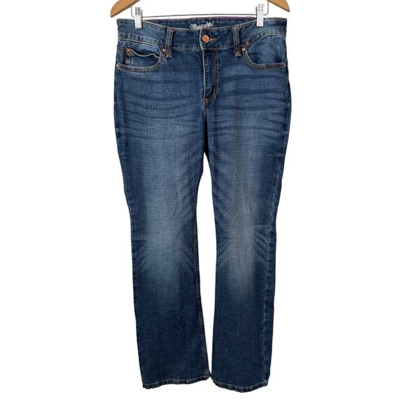 Wrangler Western Medium Wash Blue Boot Cut High Rise Denim Jeans - 32" - Picture 1 of 6